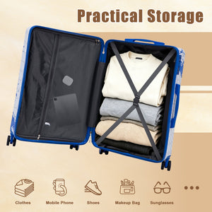 3-Piece PC Spinner Wheel Luggage Set in Blue
