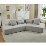 Minimalist Cloud Sectional Couch - 4-Seater in Light Gray