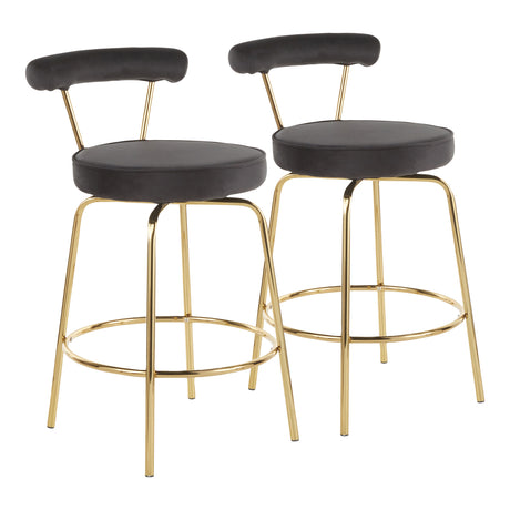 Rhonda-Glam-Counter-Stool-in-Gold-Metal-and-Black-Velvet-by-LumiSource-Set-of-2-