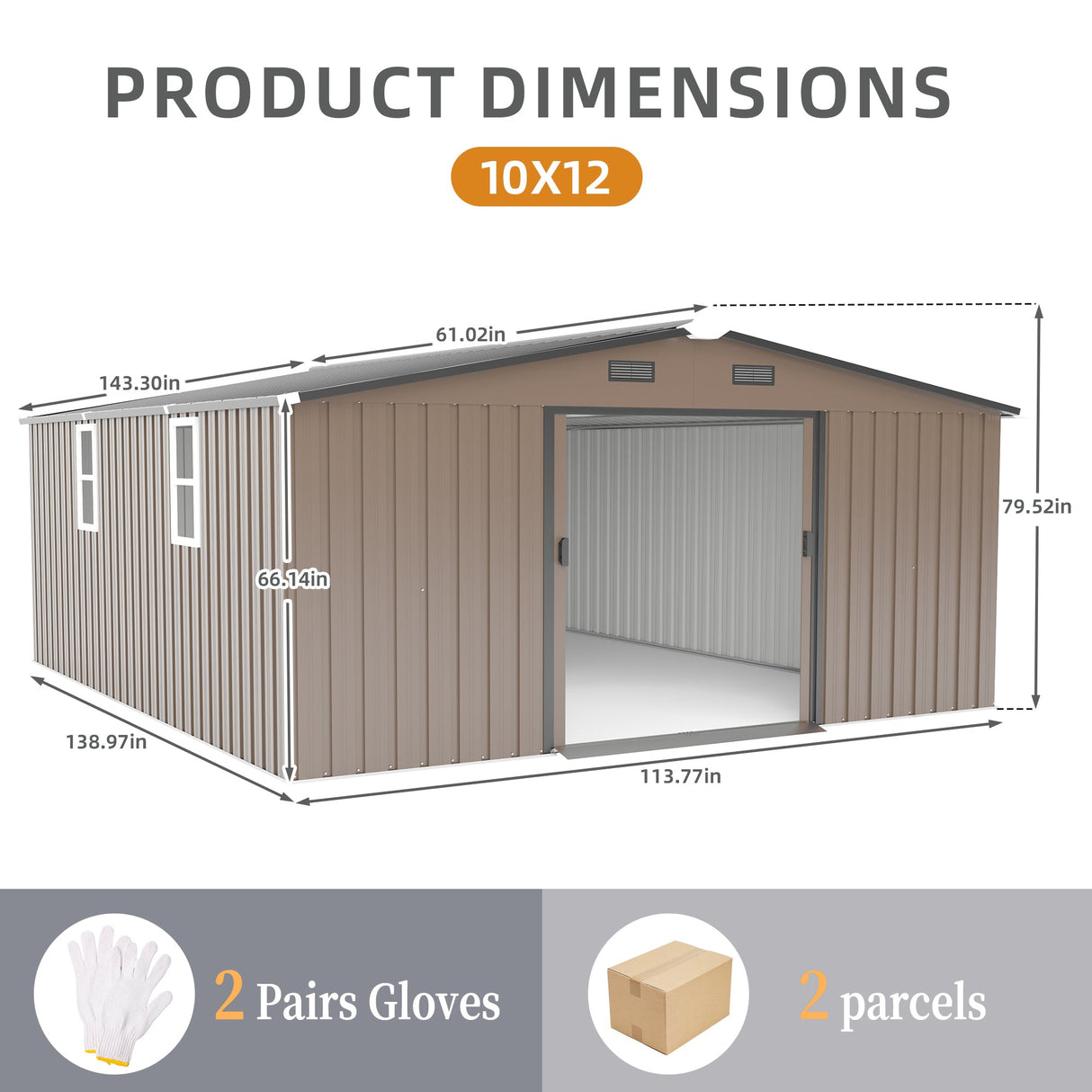Campcraft 10x12ft Color Steel Plate Storage Shed