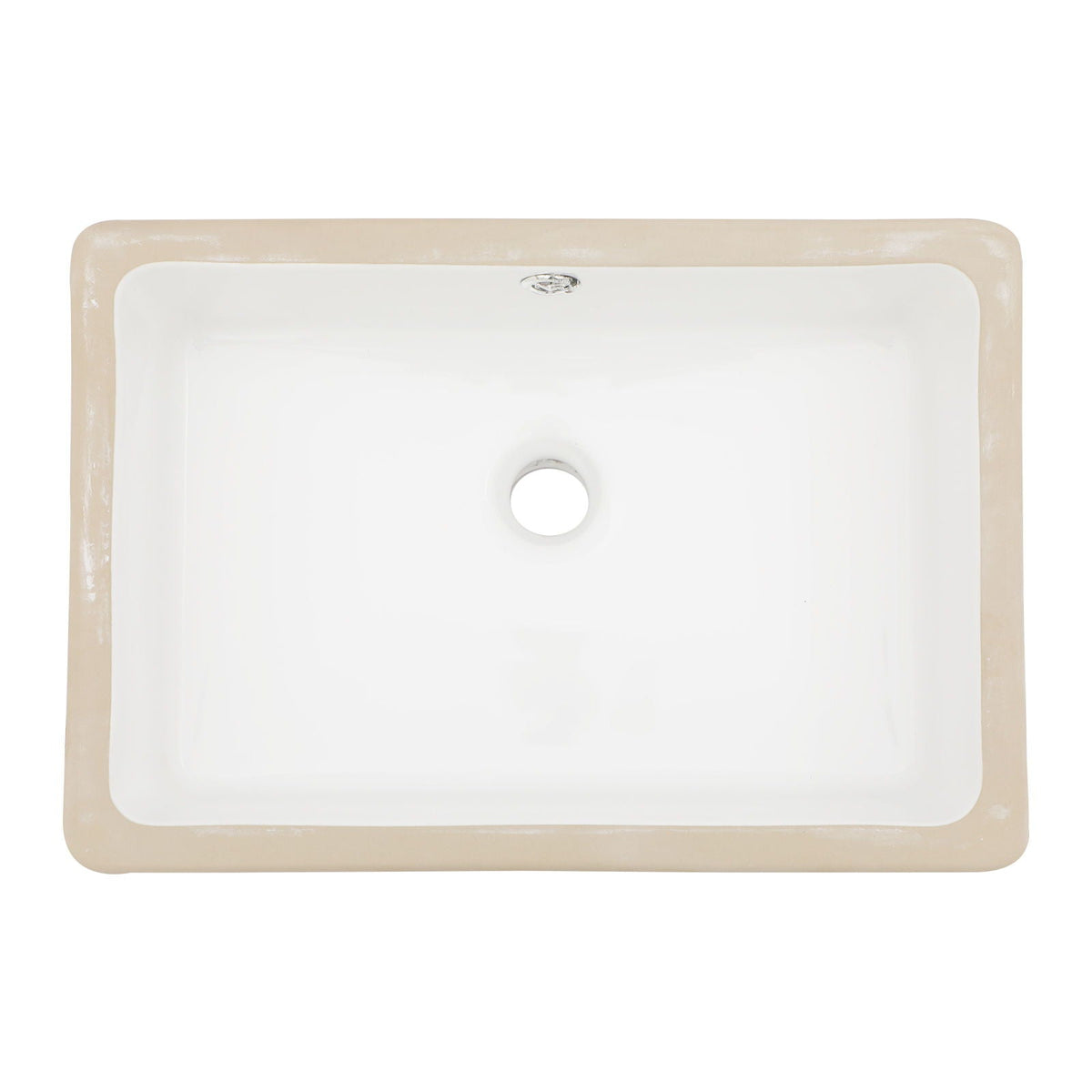 Modern Ceramic Rectangular Undermount Bathroom Sink With Overflow