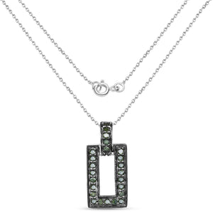 0.36 Carat Genuine Green Diamond .925 Sterling Silver Pendant