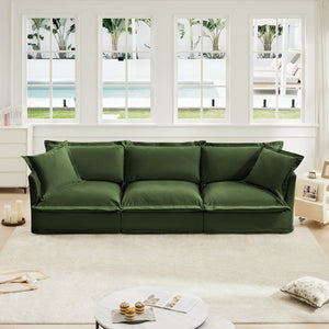 Modern Slipcovered 3-Seater Sofa with Chenille Fabric