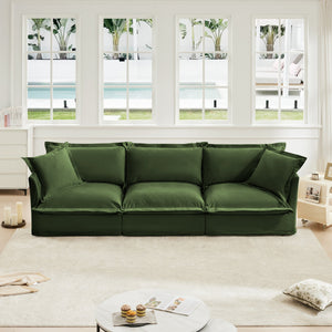 Modern Slipcovered 3-Seater Sofa with Chenille Fabric