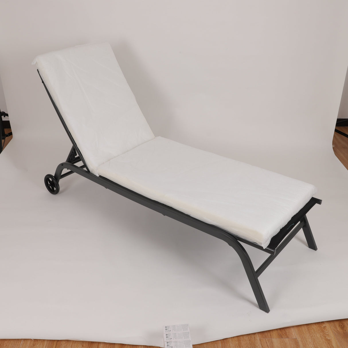 2-Piece Outdoor Chaise Lounge Cushion Set, Grey/White
