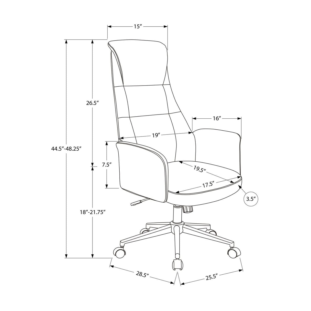 Office Chair With Adjustable Height - Black
