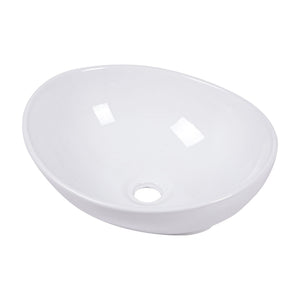Oval Vessel Bathroom Sink - White