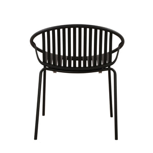 Stackable Outdoor Chairs With Breathable Plastic Backrest (Set of 2)