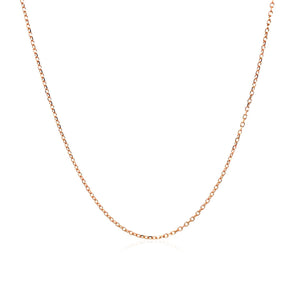 14k Pink Gold Diamond Cut Cable Link Chain 0.8mm