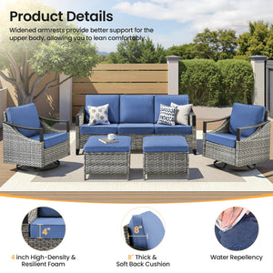 73.4" Wide Outdoor Wicker Sofa