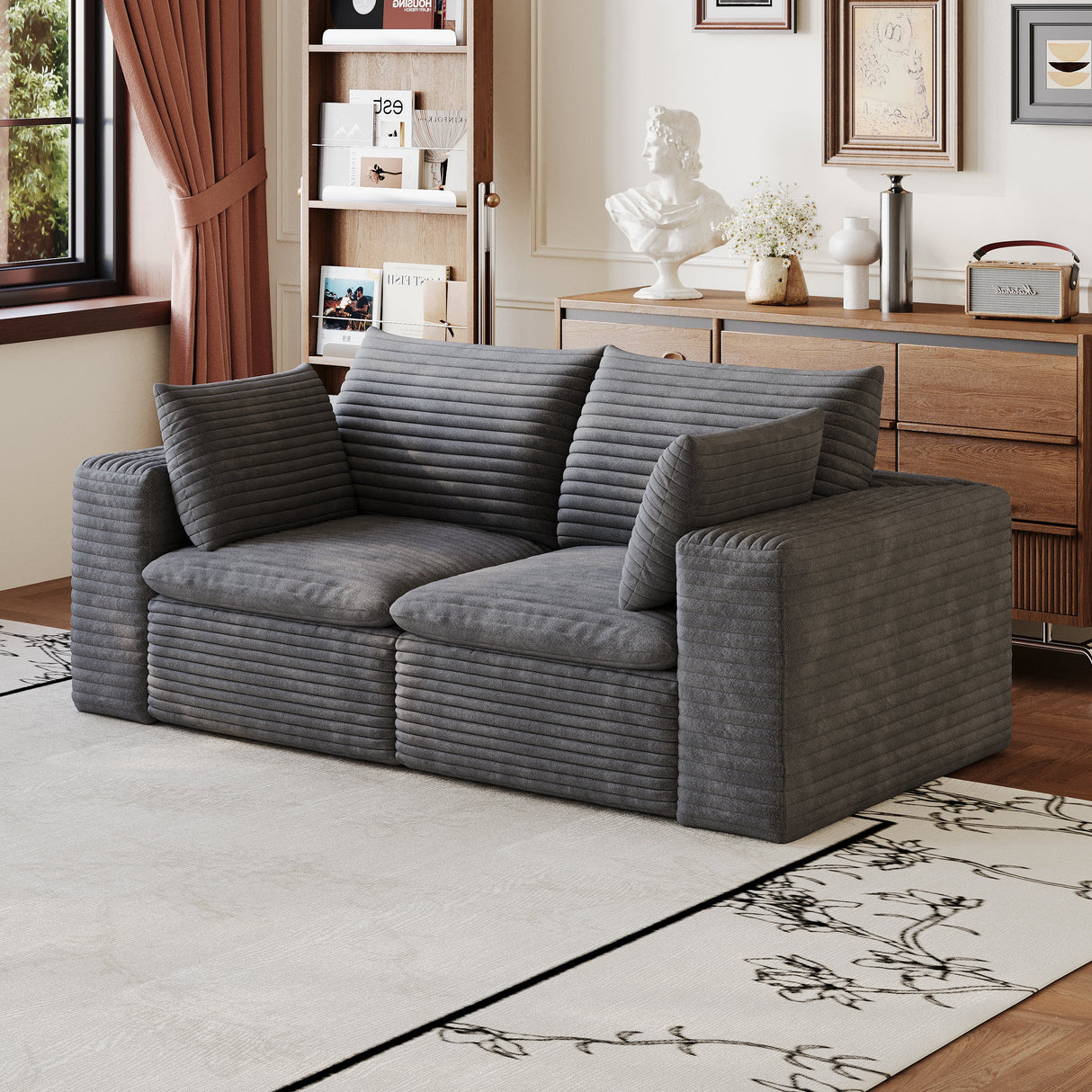 71" Cloud Sofa in Corduroy Fabric