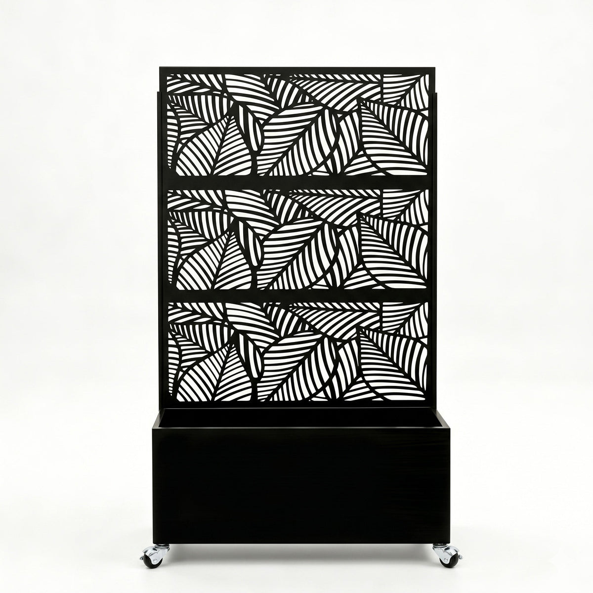 Leaf Pattern Privacy Screen with Planter Box