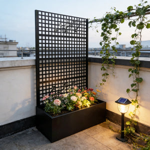 Metal Planter Box with Trellis 70.9in H x 43.3in W x 15.8in D