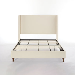 Harper Tall Headboard Upholstered Bed in Ivory Boucle, California King