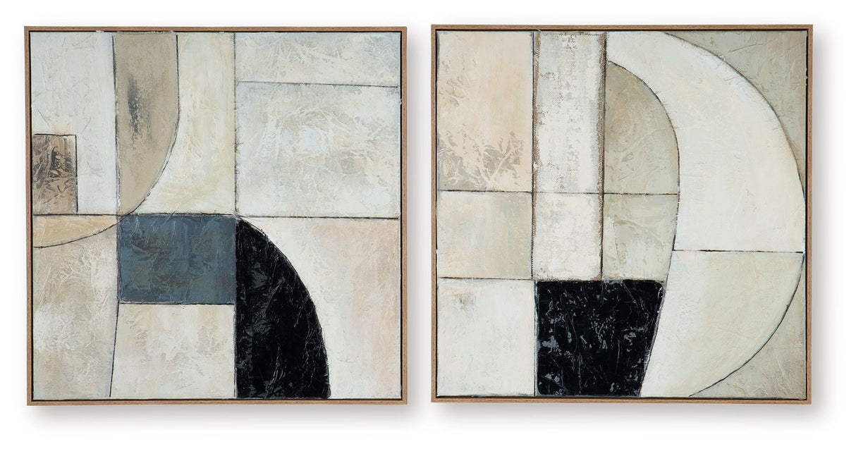 Bexlen - Wall Art Set (Set of 2) - Tan / Taupe / Black