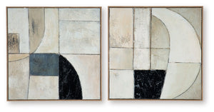 Bexlen - Wall Art Set (Set of 2) - Tan / Taupe / Black