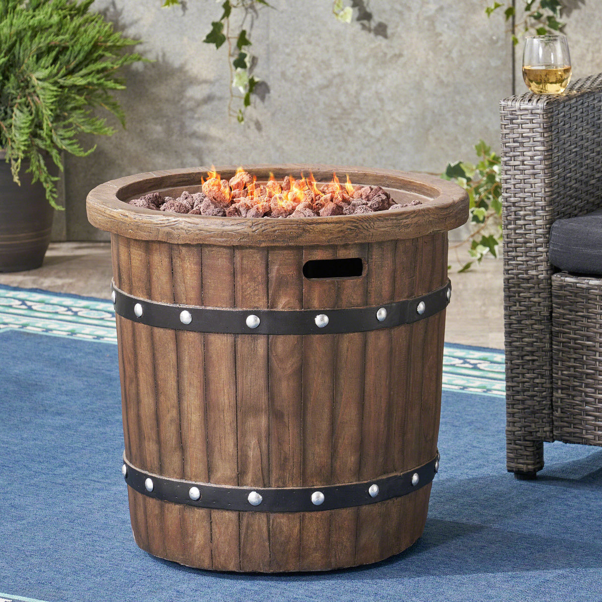 Round 25" mgo fire pit - 40 000 btu