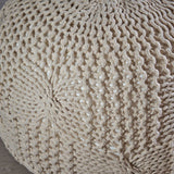 Bordeaux Knitted Cotton Round Pouf