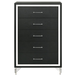 Malcolm - 5 Drawer Bedroom Chest - Black