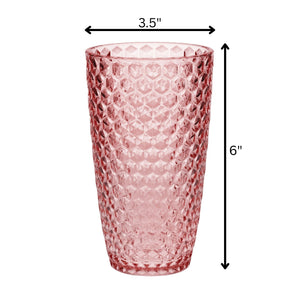 Leading Ware Diamond Cut Acrylic Drinking Glasses (Set of 4)