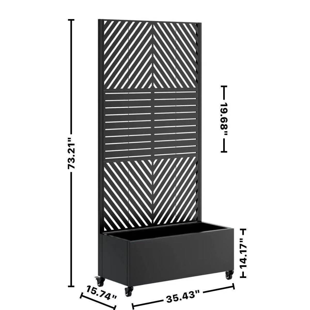 Metal Planter Box with Trellis - 73"x35"x16" Raised Garden Bed