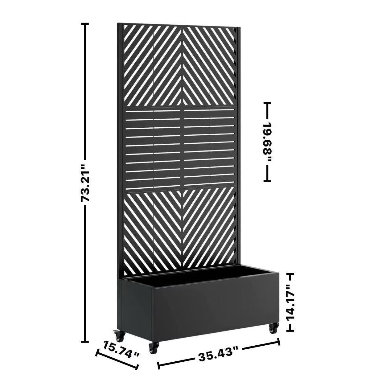 Metal Planter Box with Trellis - 73"x35"x16" Raised Garden Bed