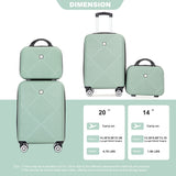 2 Piece Luggage Sets Lightweight Suitcase, Spinner Wheels