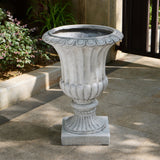 Outdoor Garden Urn Planter, Antique White