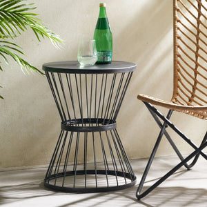 Lassen - Modern Outdoor Side Table with Hourglass Design
