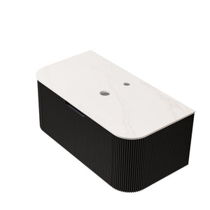 Dina 36'' Wall Mounted Plywood Cabinet with Carrara