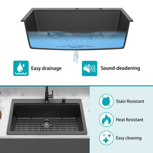 Granite Composite Quartz Kitchen Sink With Workstation Features And Drop In Design