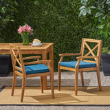 Perla Dining Chair 2pcs with Blue Cushions