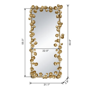 Full Length Mirror with Gold Leaf Accents