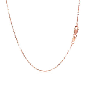 18k Rose Gold Diamond Cut Cable Link Chain (0.75 mm)