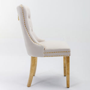A&A Furniture Nikki Collection Modern Velvet Upholstered Dining Chair Set of 2