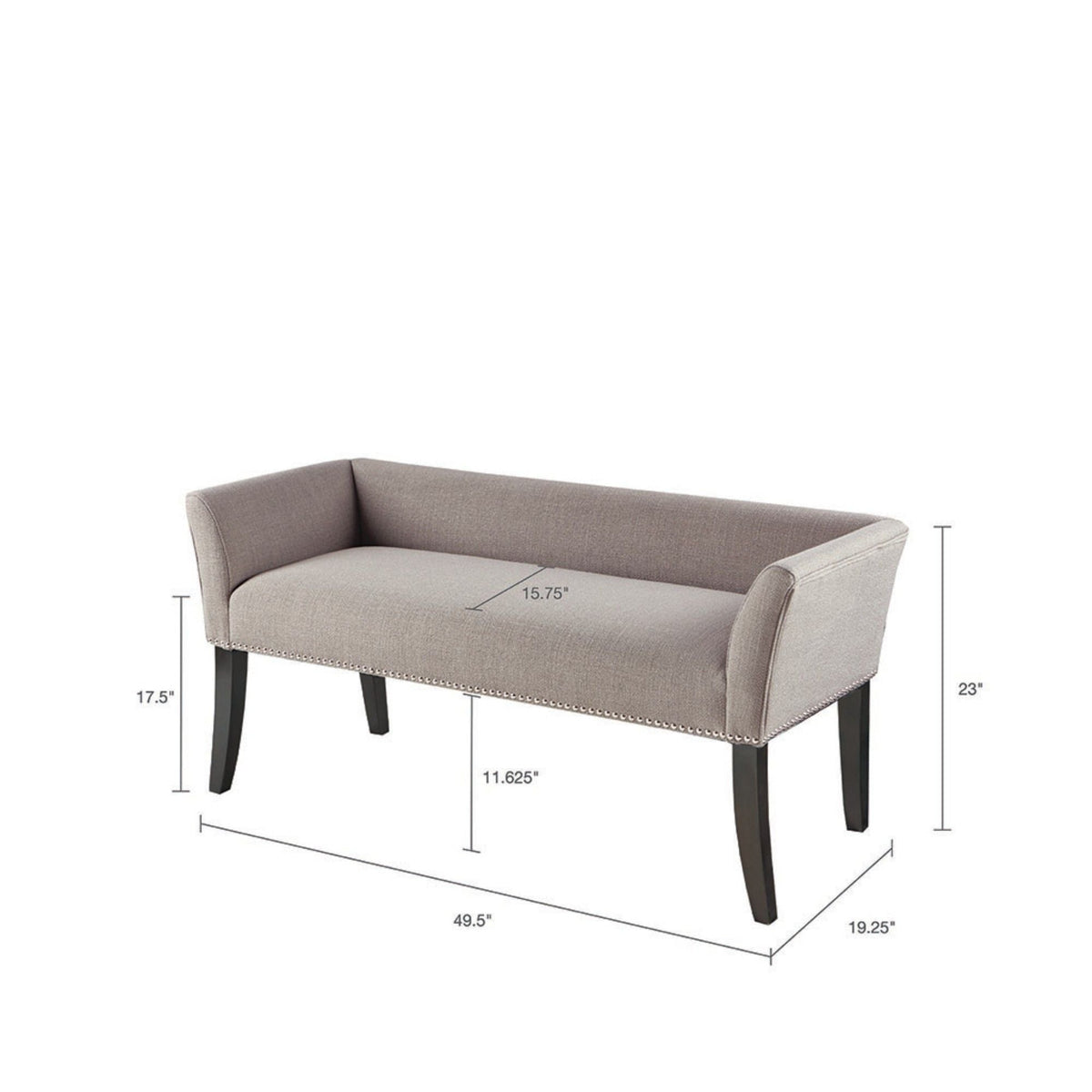 Elegant Design Bench Upholstery, Solid Wood Frame