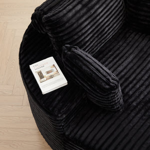 Fluffy Modern Sleeper Chair in Corduroy
