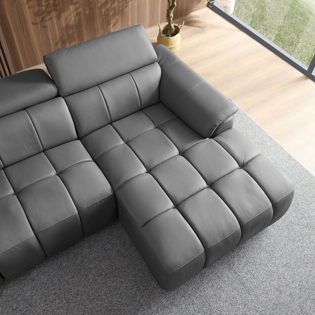 Wall-Hugger Reclining Sofa Modern Electric Control