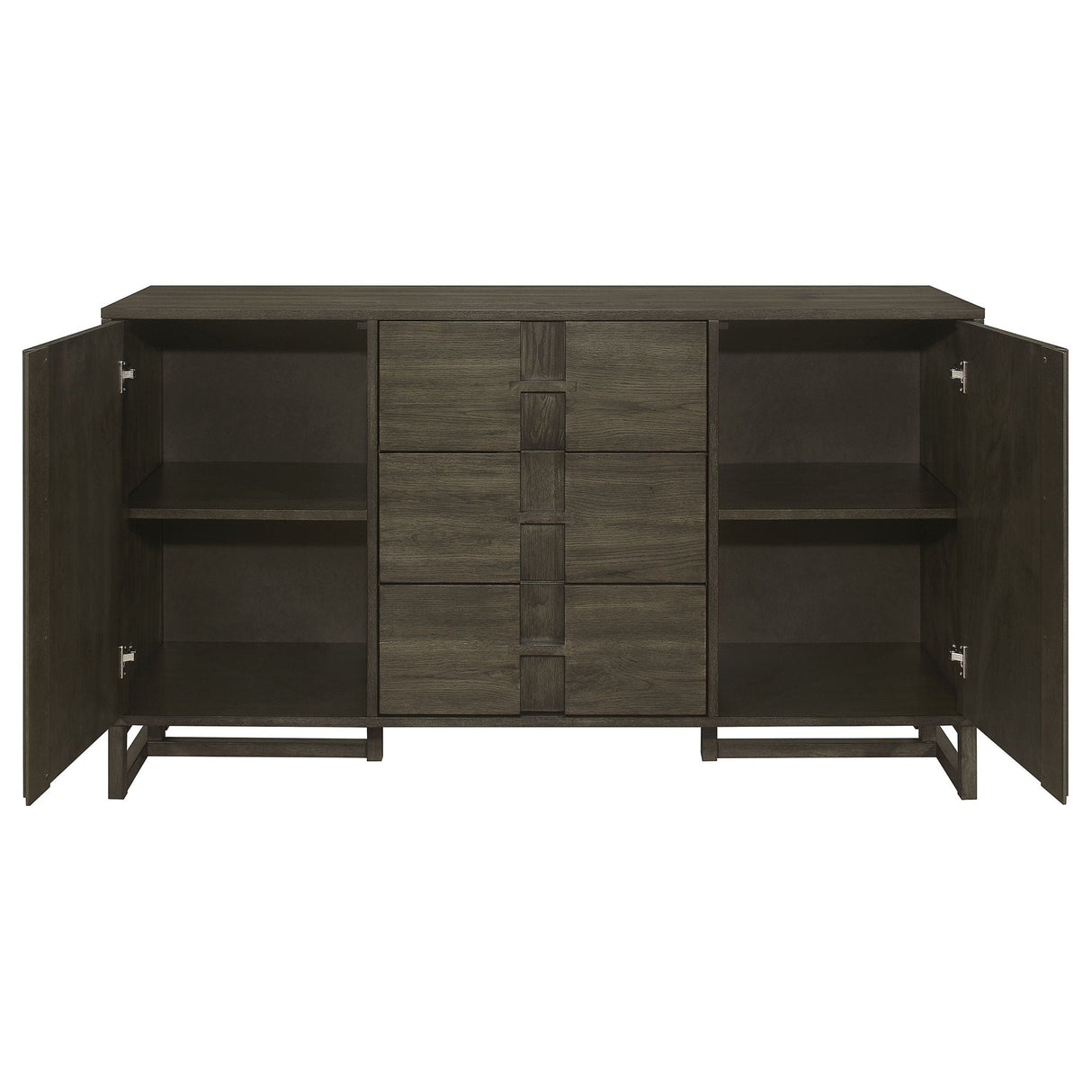 Glenmoor - 3 Drawer Server With 2 Cabinets - Dark Gray