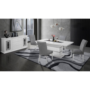 Buffet with Clear Glass Inlay - 61.8" Wide, High Gloss Finish