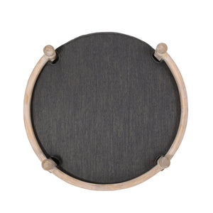 Round Pet Sofa, Wide Upholstered Pet Bed - Charcoal
