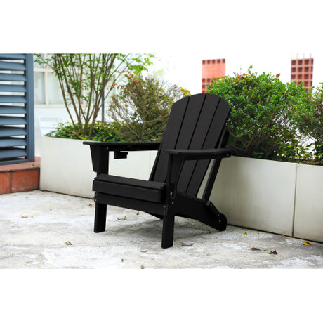 Folding adirondack chair with dual cup holders