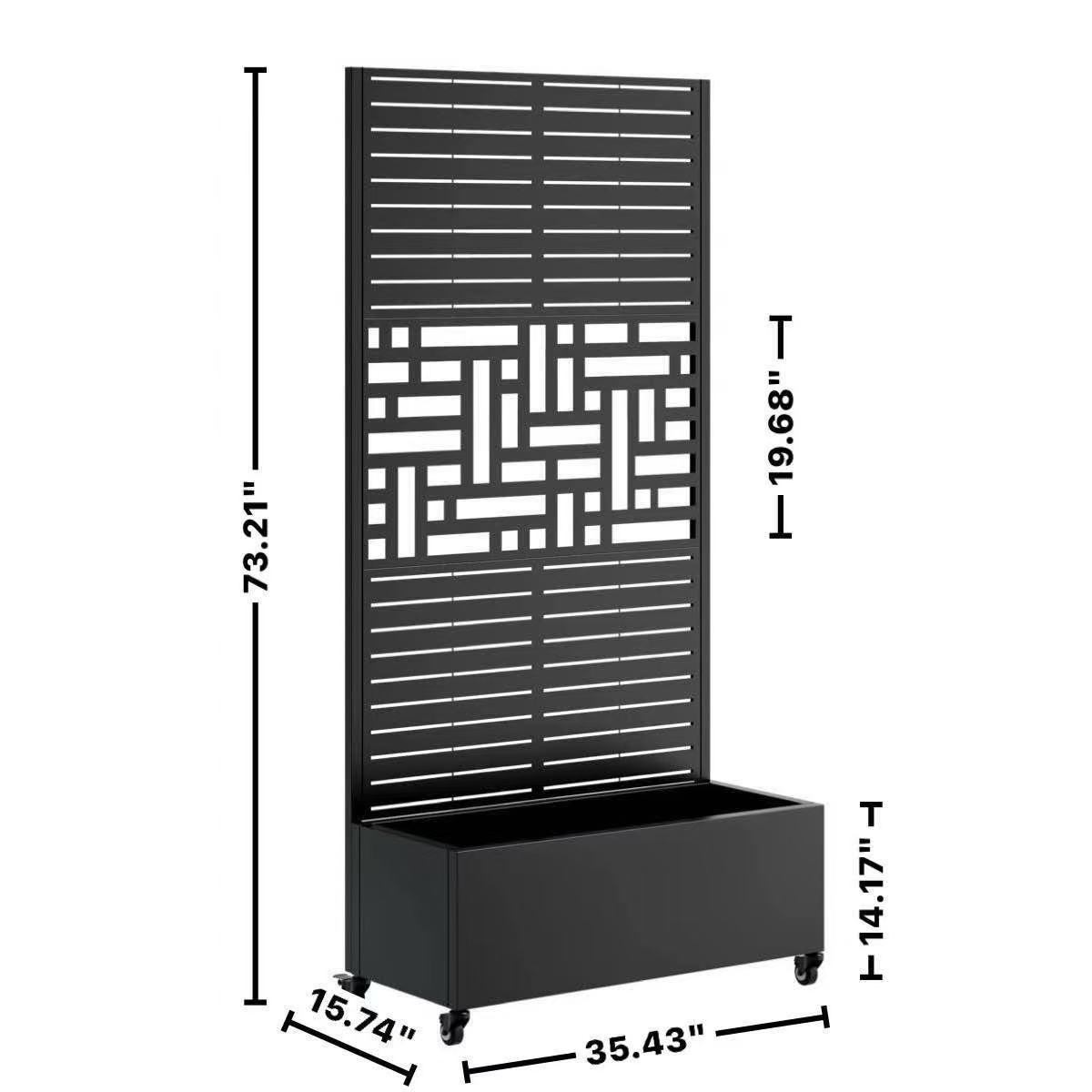 Metal Planter Box with Trellis, 73" x 35" x 16" Raised Garden Bed