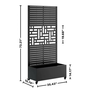 Metal Planter Box with Trellis, 73" x 35" x 16" Raised Garden Bed