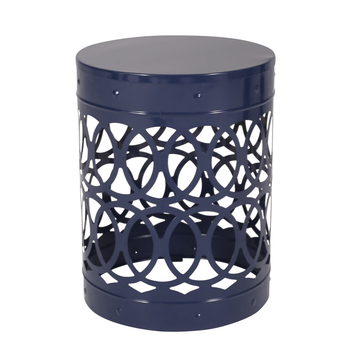 Delight Powder-Coated Iron End Table Set of 2, Navy Blue