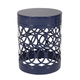 Delight Powder-Coated Iron End Table Set of 2, Navy Blue