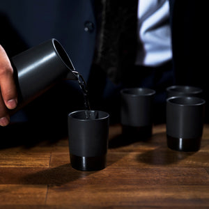 5-Piece Stoneware Sake Set in Black Viski®