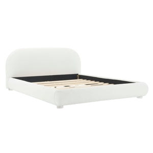 Upholstered Simple Modern Bedroom Bed With Curved Headboard