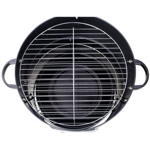 17 Inch Steel Charcoal Smoker Heavy Duty Round BBQ Grill Black