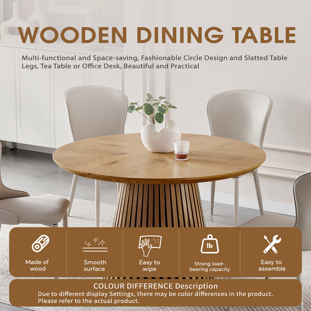 Wooden Dining Table - Modern Round Kitchen Design